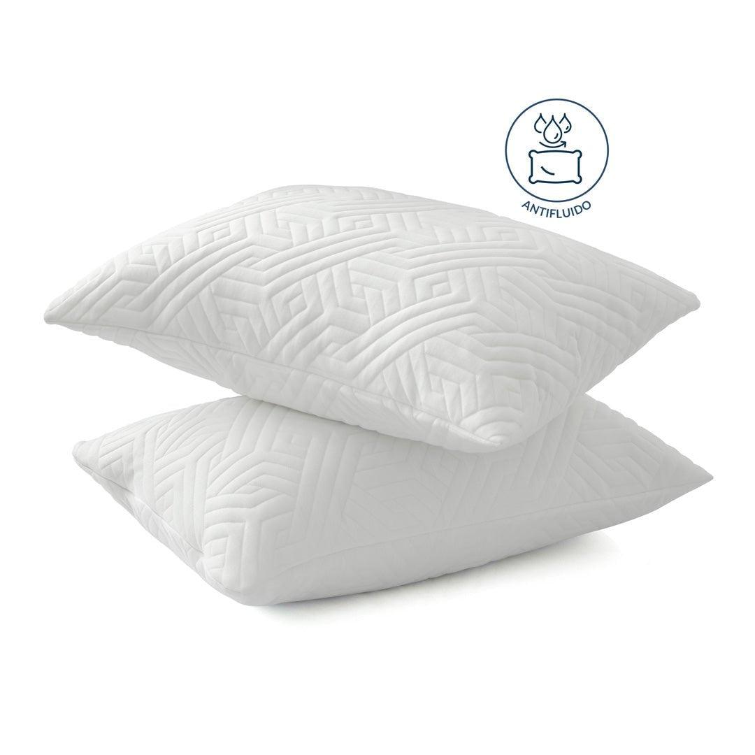 Set x 2 Protectores de Almohada Blanco 50x70cm Antifluido Hiporalergénica y Antiácaros - PROTECTORES DE ALMOHADA | Bylmo