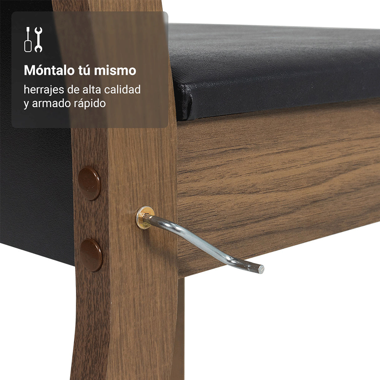 Kit x 6 Sillas para Comedor Negro y Marrón 40x98cm de Asiento Cuadrado con Espaldar - SILLAS Y BUTACOS | Bylmo
