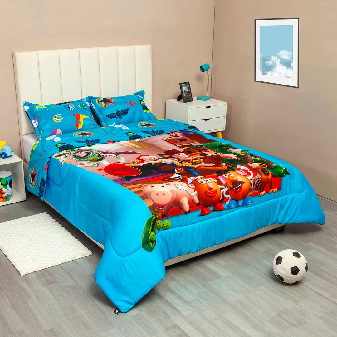 Cubrelecho Azul para Cama Sencilla 100 X 190 Cm de Toy Story - TENDIDOS Y CUBRELECHOS | Bylmo