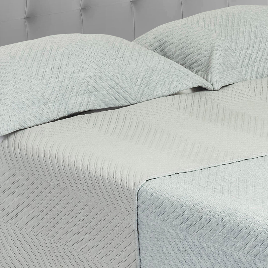 Tendido Kyoto Azul Grisaceo para Cama King 200 X 200 Cm Fondo Entero - TENDIDOS Y CUBRELECHOS | Bylmo