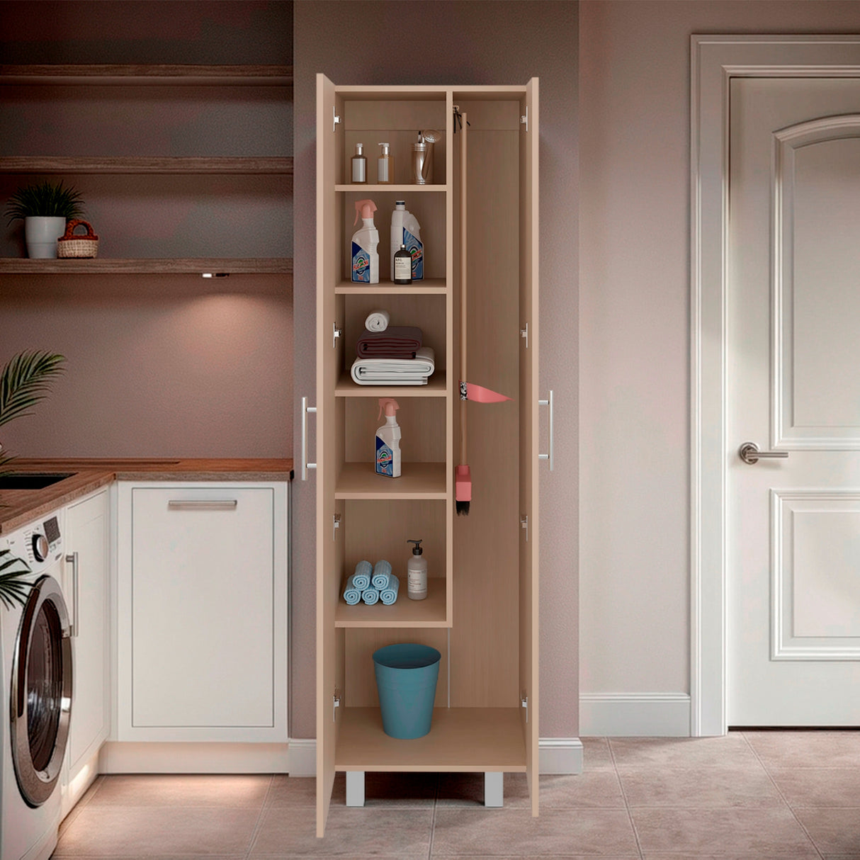 Mueble de Aseo Nala Cartagena 51.2x181.1cm para Organizar con Dos Puertas - MUEBLES DE ASEO Y ROPAS | Bylmo