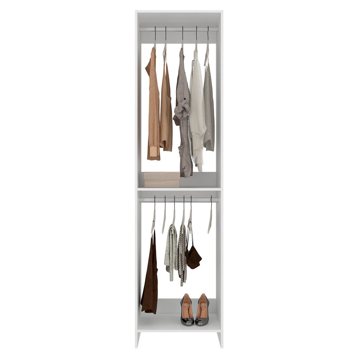 Closet Eco Kronos 55.8x213.4cm con Dos Compartimientos y sin Puertas - CLOSETS | Bylmo