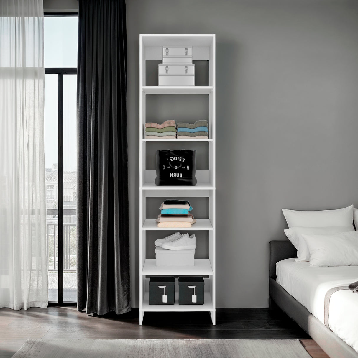 Closet Eco Kronos 55.8x213.4cm con Seis Compartimientos y sin Puertas - CLOSETS | Bylmo