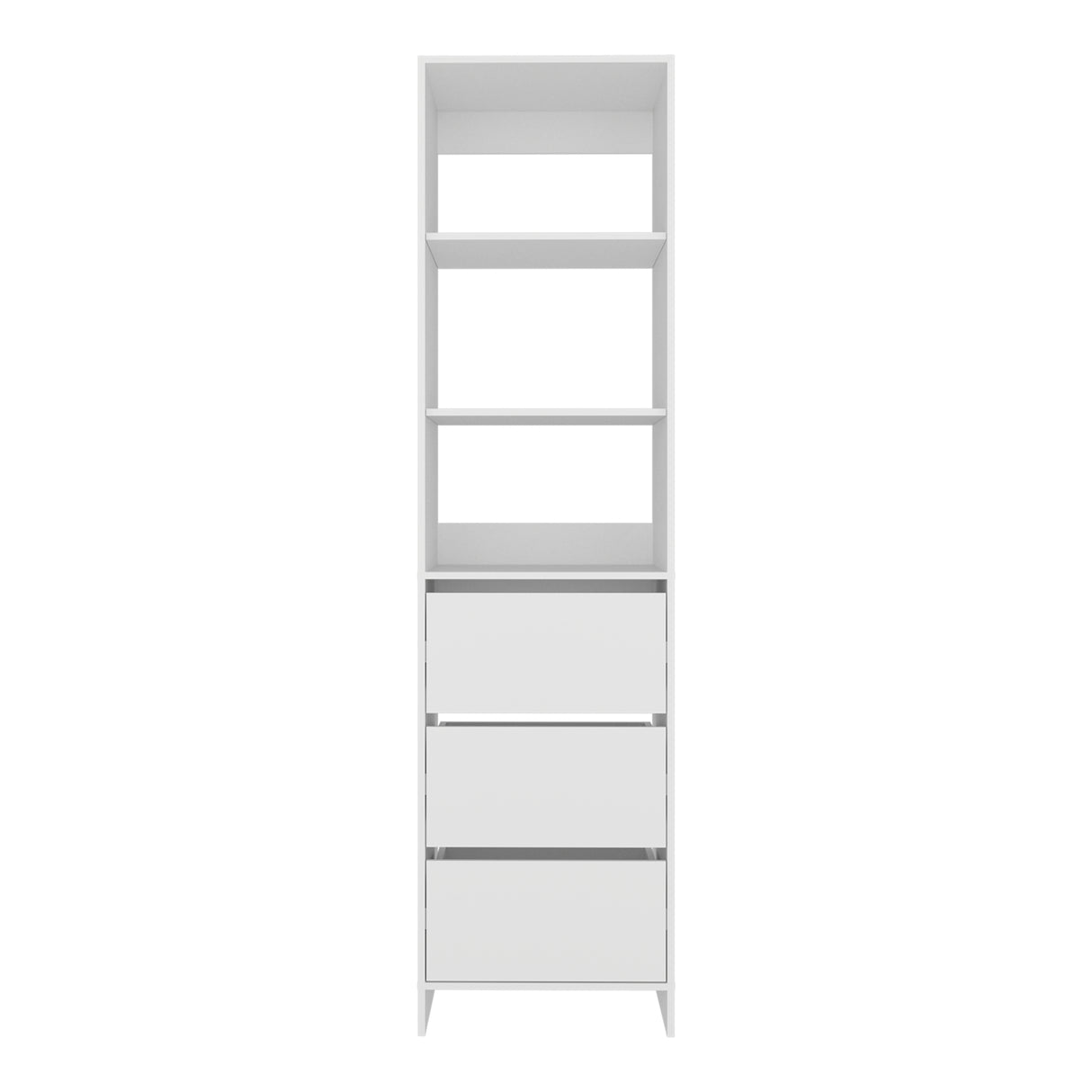 Closet Eco Kronos 55.8x213.4cm con Dos Compartimientos y con Tres Cajones sin Puertas - CLOSETS | Bylmo
