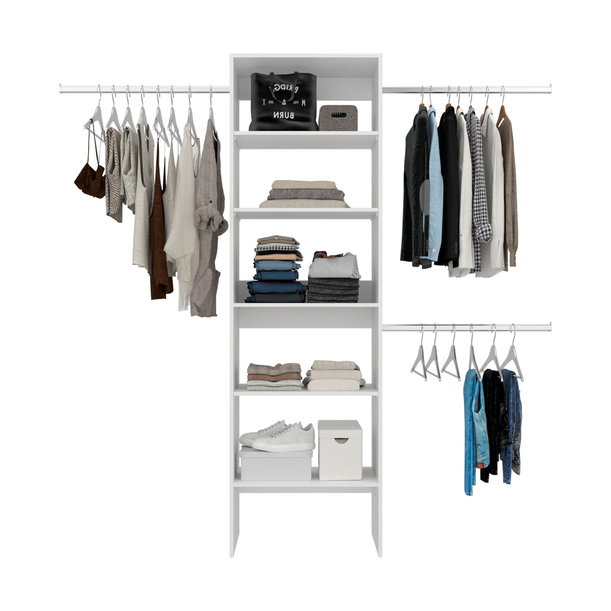 Closet Selt Kronos 63.6x210.1cm con Cinco Compartimientos y sin Puertas - CLOSETS | Bylmo