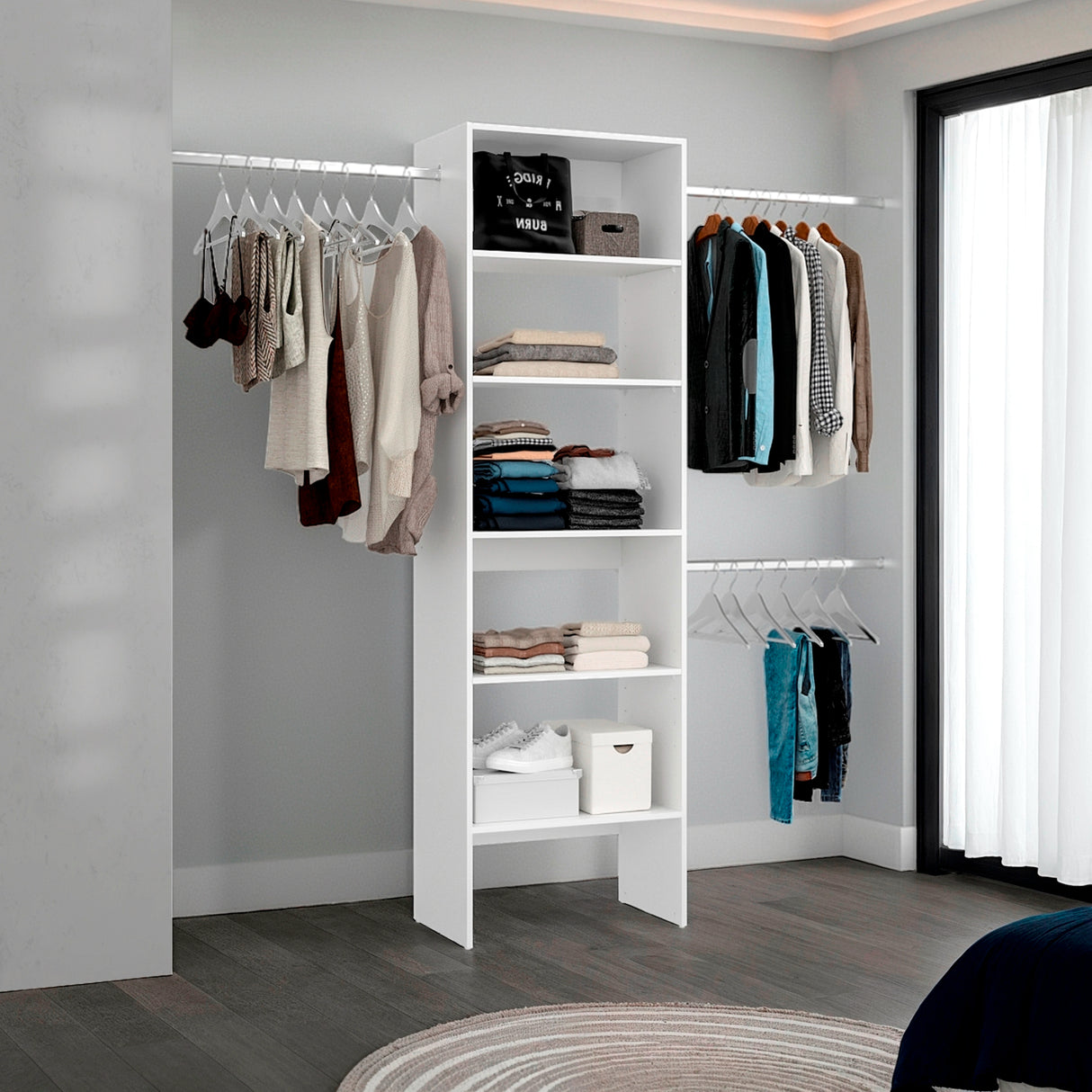 Closet Selt Kronos 63.6x210.1cm con Cinco Compartimientos y sin Puertas - CLOSETS | Bylmo