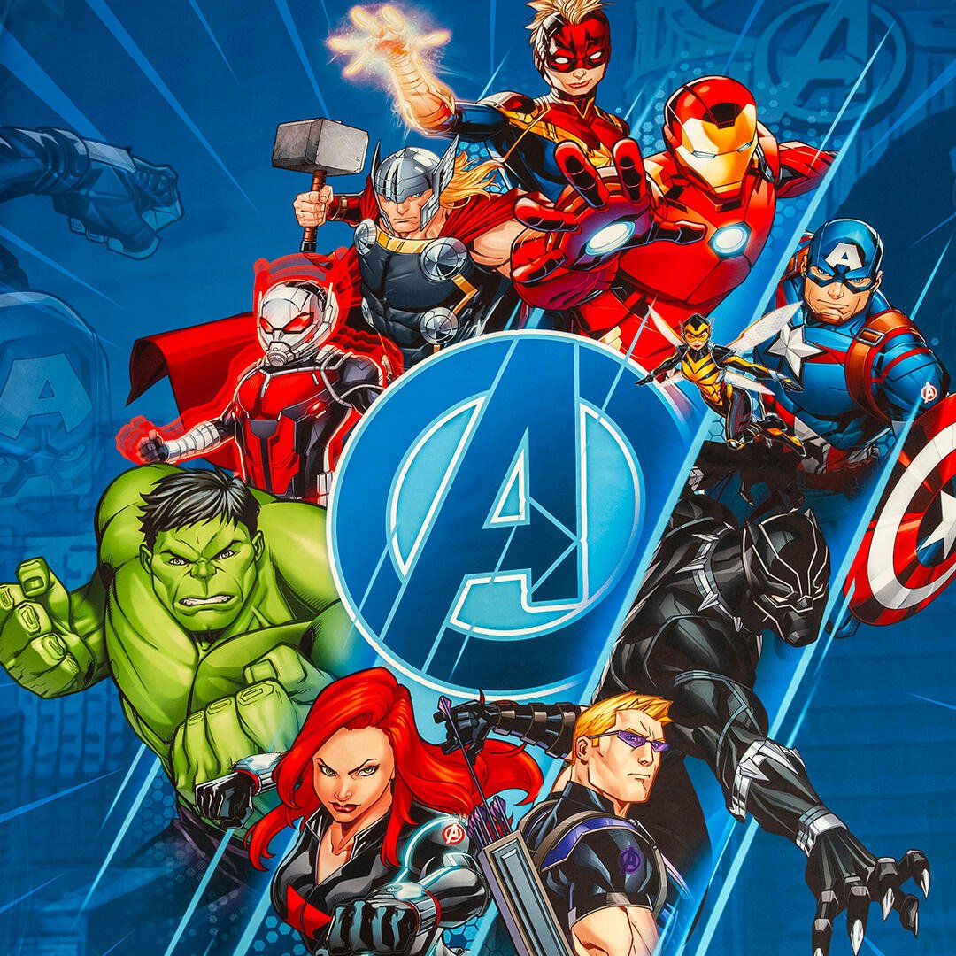 Juego de Sábanas Infantil Core Disney Azul Oscuro y Blanco para Cama Sencilla 100 X 190 Cm de Avengers - SABANAS | Bylmo