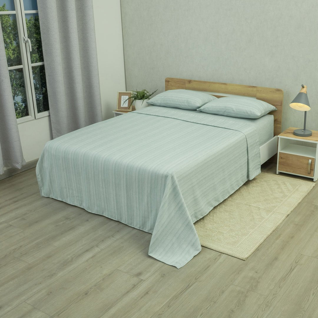 Juego de Sábanas Equilibrio Verde Esmeralda para Cama King 200 X 200 Cm Fondo Entero - SABANAS | Bylmo