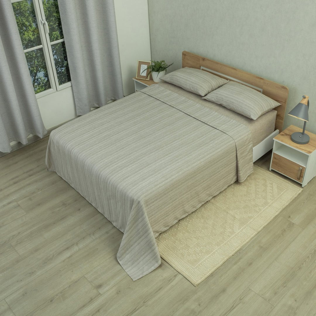 Juego de Sábanas Equilibrio Gris Piedra para Cama King 200 X 200 Cm Fondo Entero - SABANAS | Bylmo