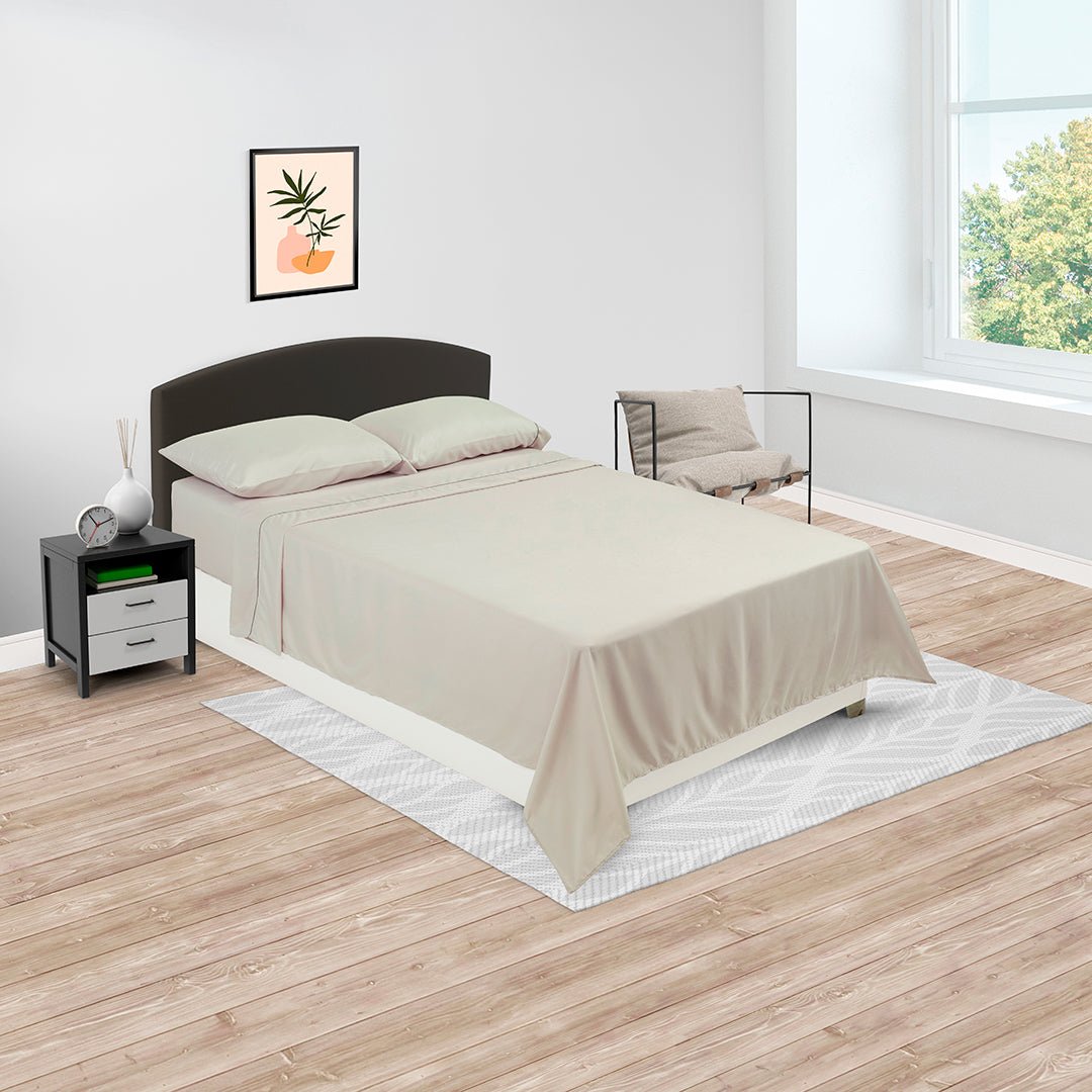 Juego de Sábanas Básicos Lila para Cama Doble 140 X 190 Cm Fondo Entero - SABANAS | Bylmo