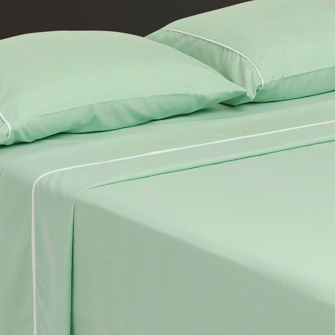 Juego de Sábanas Básicos Verde Pistacho para Cama Doble 140 X 190 Cm Fondo Entero - SABANAS | Bylmo
