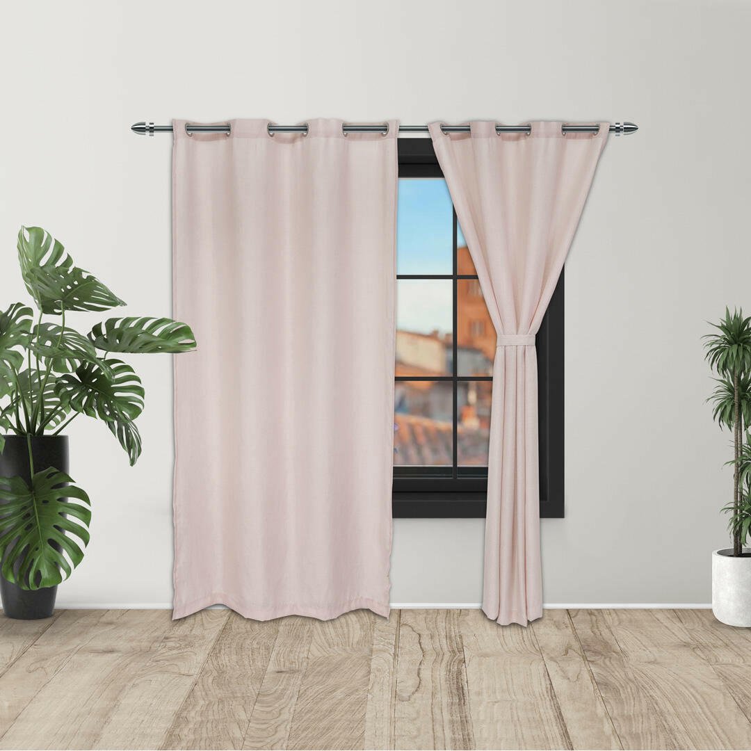 Cortina Ramia Palo de Rosa 220x270cm Fondo Entero - CORTINAS TRADICIONALES | Bylmo