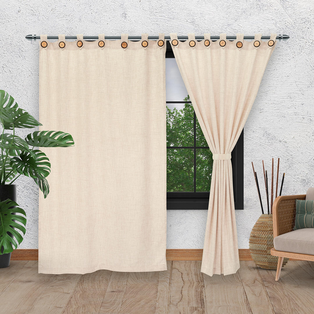 Cortina Arpillera Ancestral Rosado 220x270cm de Figuras - CORTINAS TRADICIONALES | Bylmo