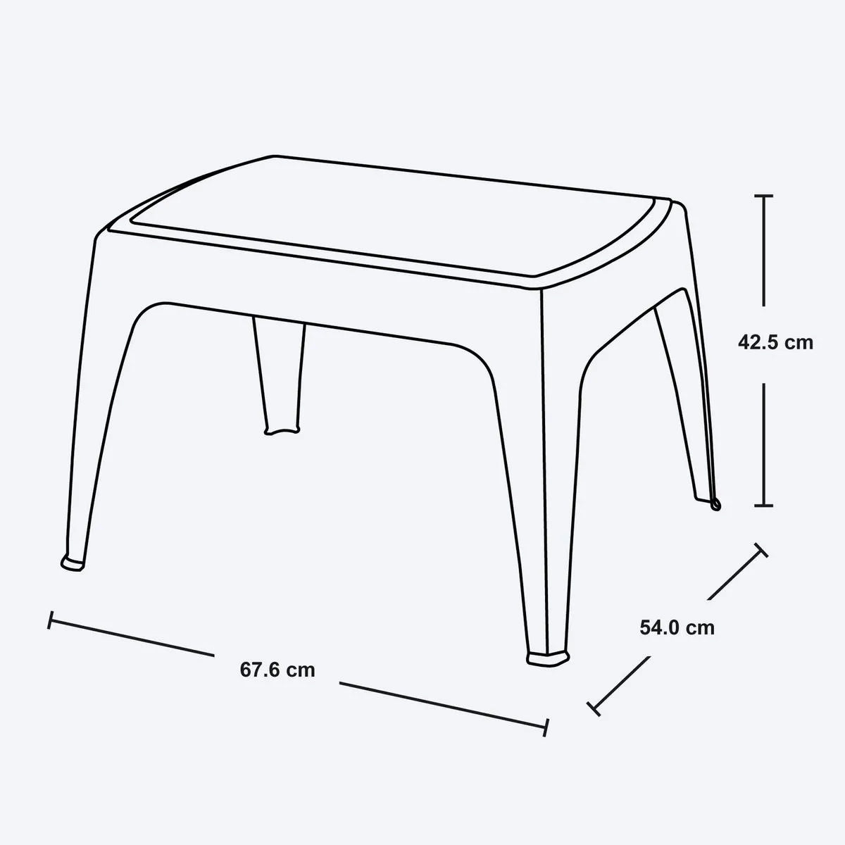 Combo Mesa de Centro Exterior Rimax Blanco 67.6x42.5cm Rectangular con Dos Sillas Playeras - MESAS DE EXTERIOR | Bylmo
