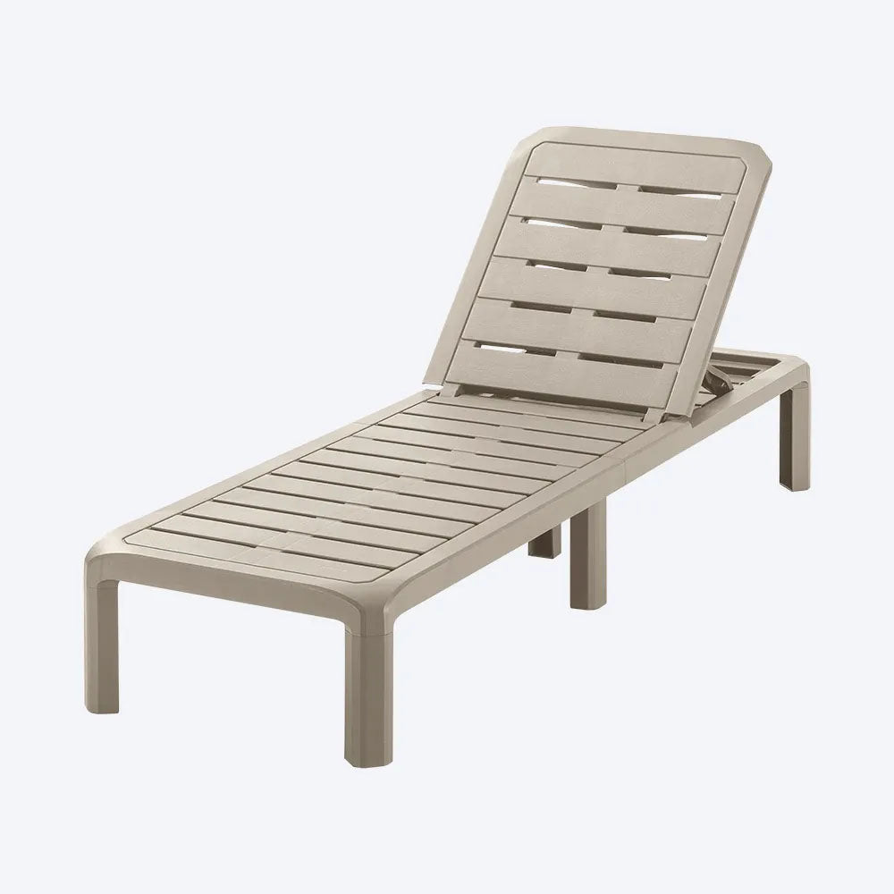 Combo Piscina Rimax Taupe 57.5x29cm con Dos Camas Asoleadoras Dos Sillas Playeras y Una Mesa de Centro Recatangular - SILLAS DE EXTERIOR | Bylmo