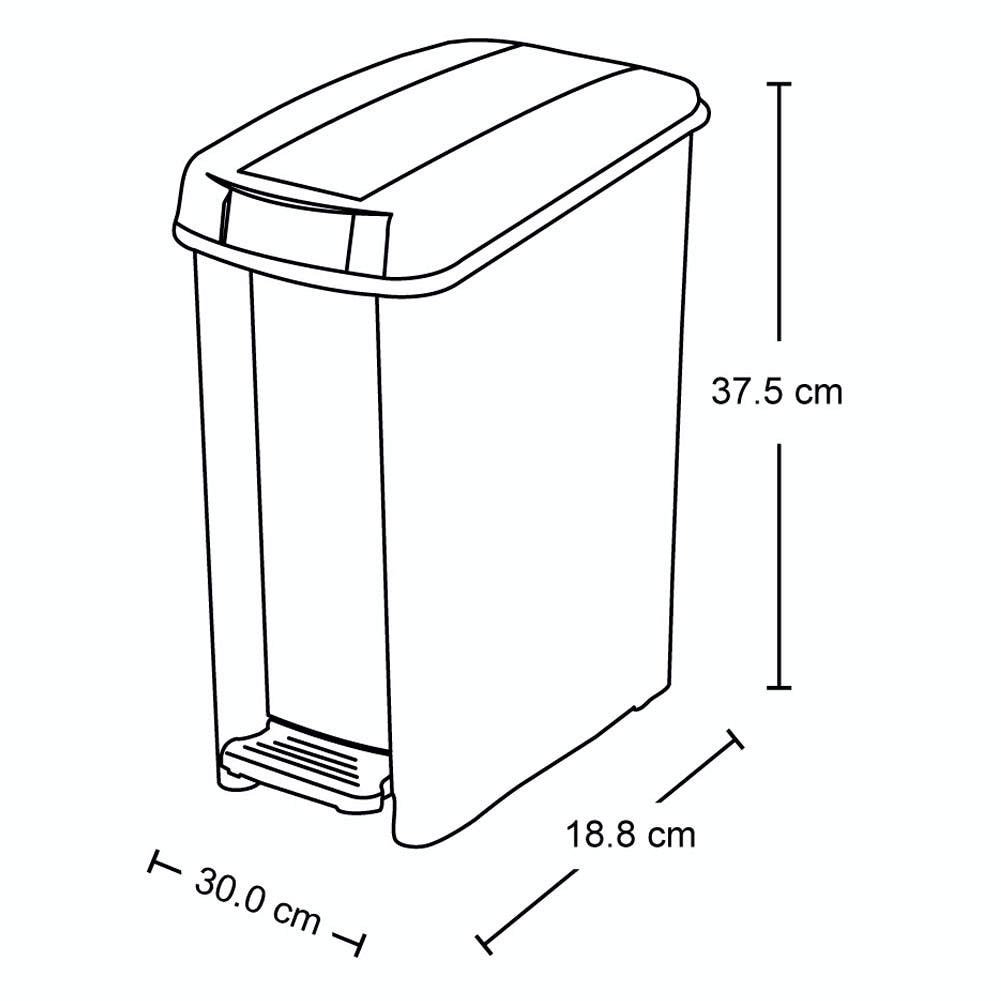 Basurero Rimax Rojo 30x37.5cm de 10 Litros con Tapa de Pedal y con Caneca Interior
