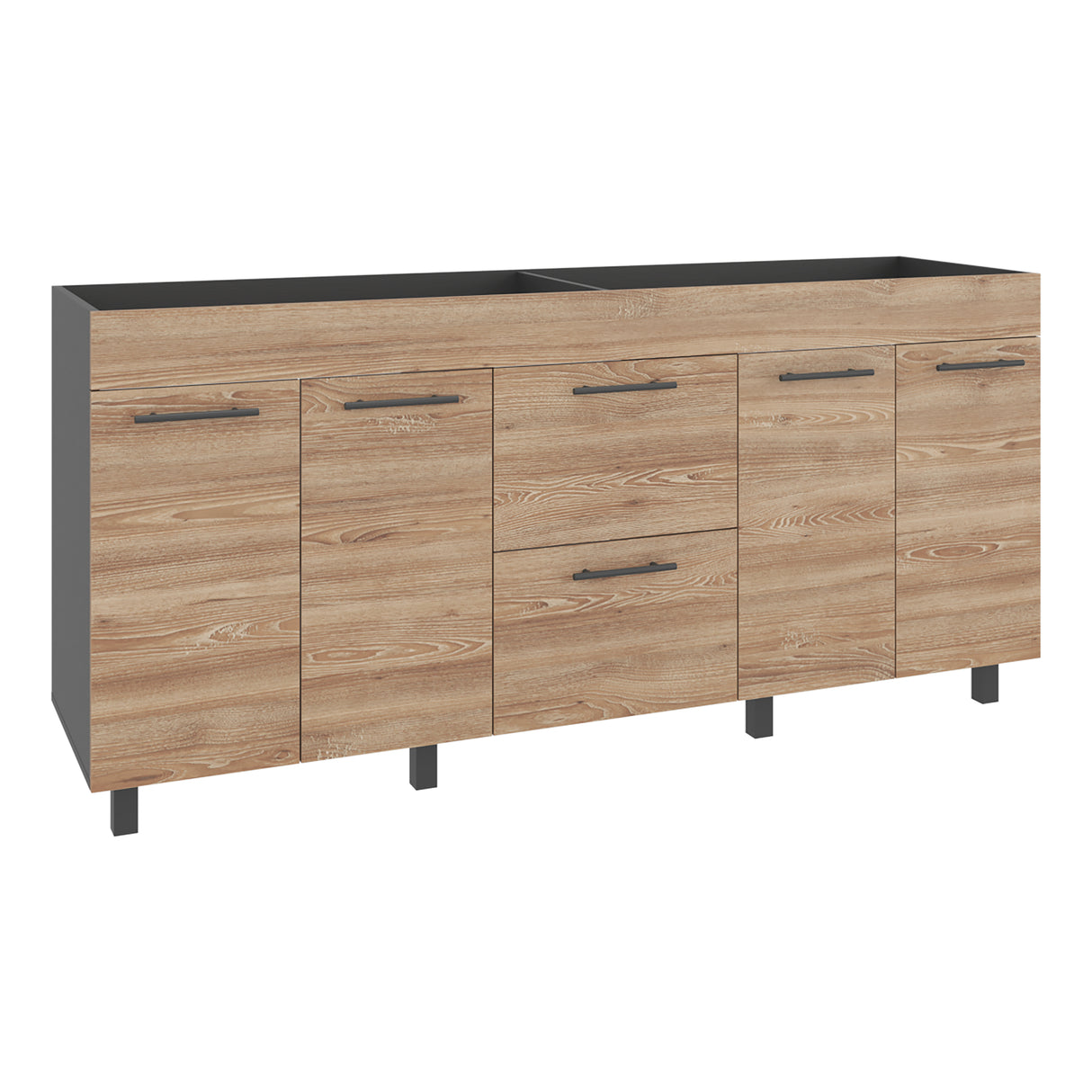 Mueble Inferior de Cocina Luna Wengue y Miel 180x84cm sin Mesón y Sin Estufa - MUEBLES INFERIORES DE COCINA | Bylmo