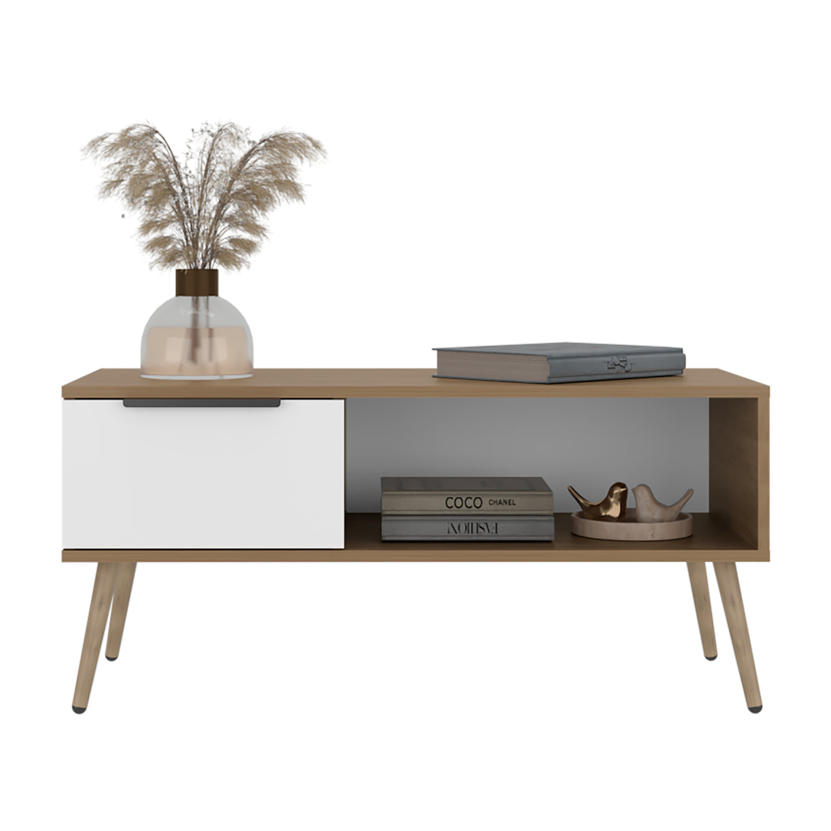 Mesa de Centro Wenden Blanco 90.5x42.5cm Rectangular con Compartimiento - MESAS DE CENTRO | Bylmo