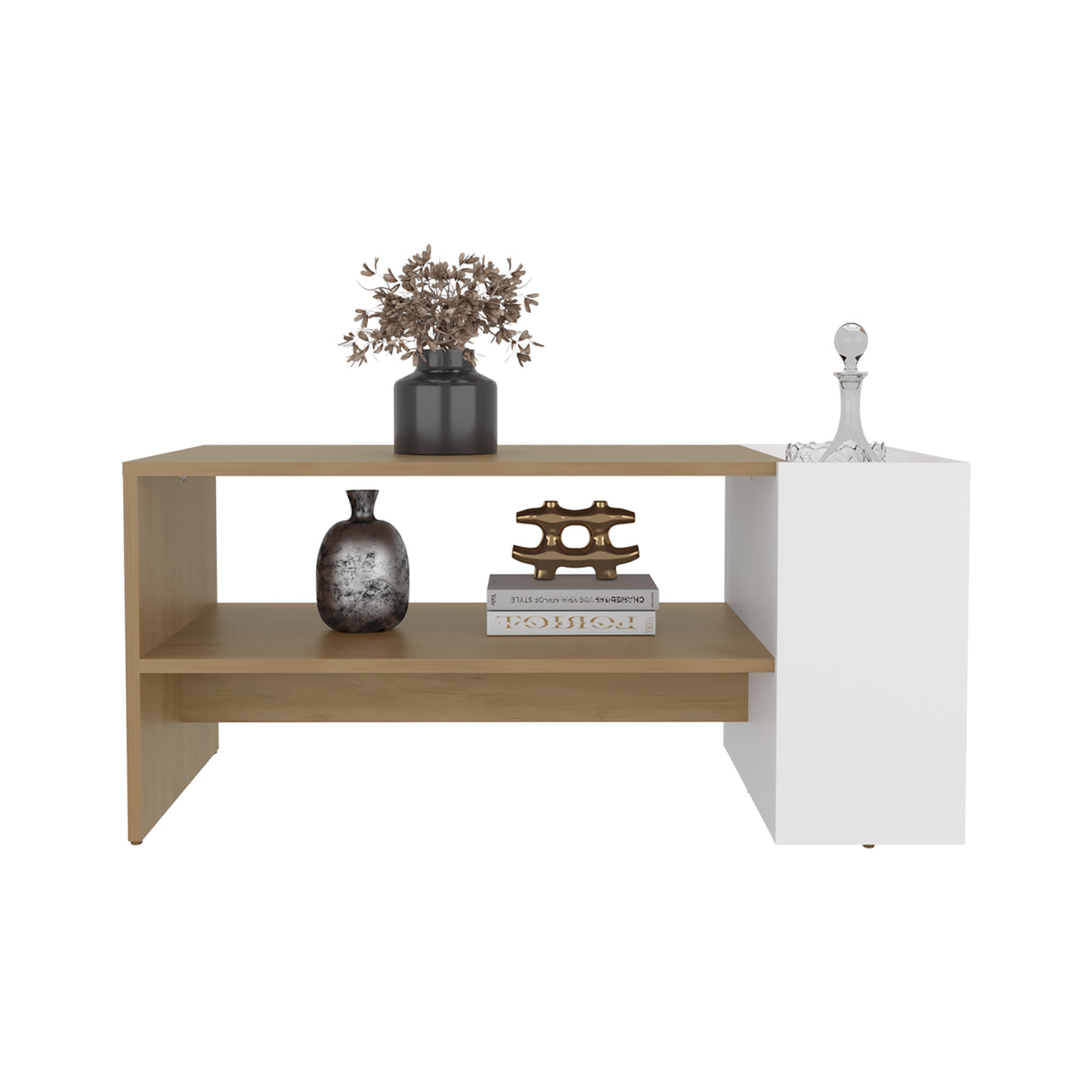 Mesa de Centro Arion Fresno Europeo 91x42cm Rectangular con Compartimiento - MESAS DE CENTRO | Bylmo