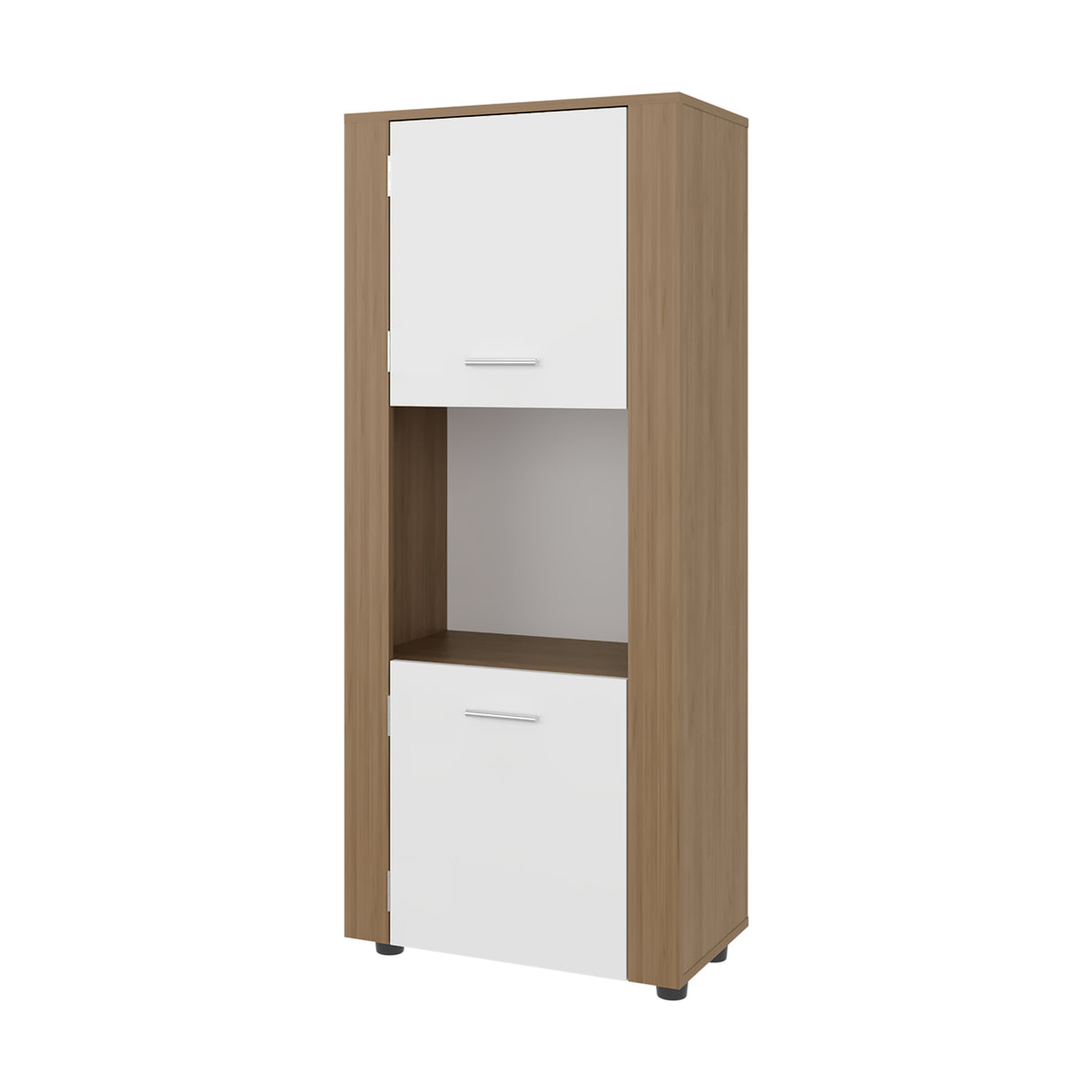 Estantería Tonalea Fresno 56x134.5cm Rectangular con Tres Compartimientos y Dos Entrepaños - BIBLIOTECAS Y ESTANTERIAS | Bylmo