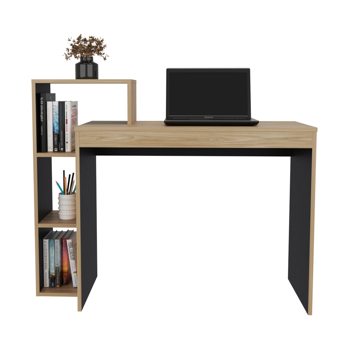 Escritorio Britt Fresno Europeo y Blanco 110x90cm sin Cajones - ESCRITORIOS | Bylmo