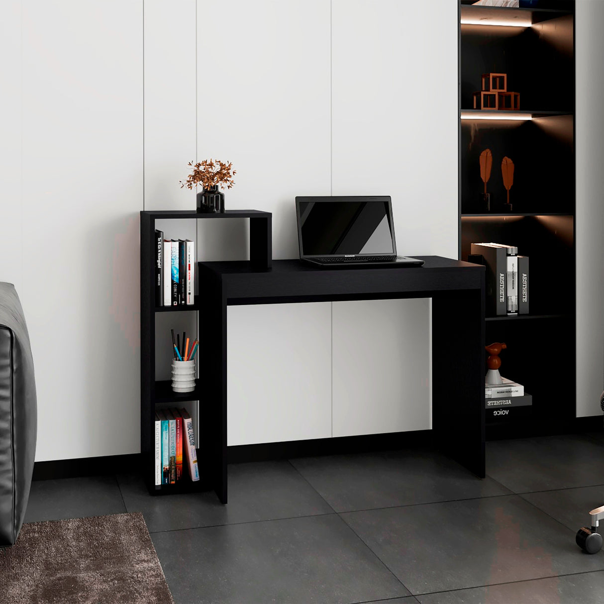 Escritorio Britt Wengue 110x90cm sin Cajones - ESCRITORIOS | Bylmo