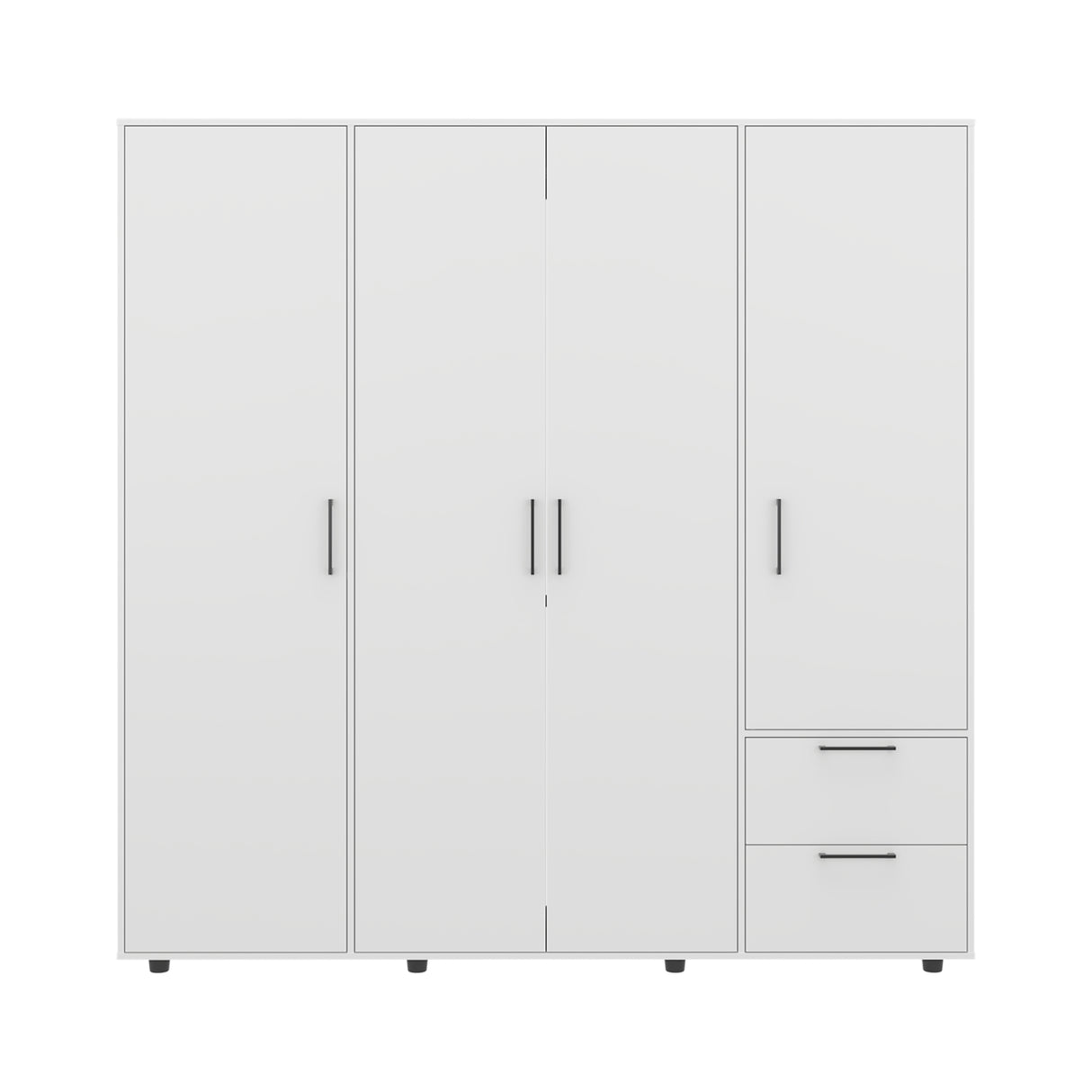 Closet Vance Blanco 200x200cm con Dos Cajones y Cuatro Puertas - CLOSETS | Bylmo