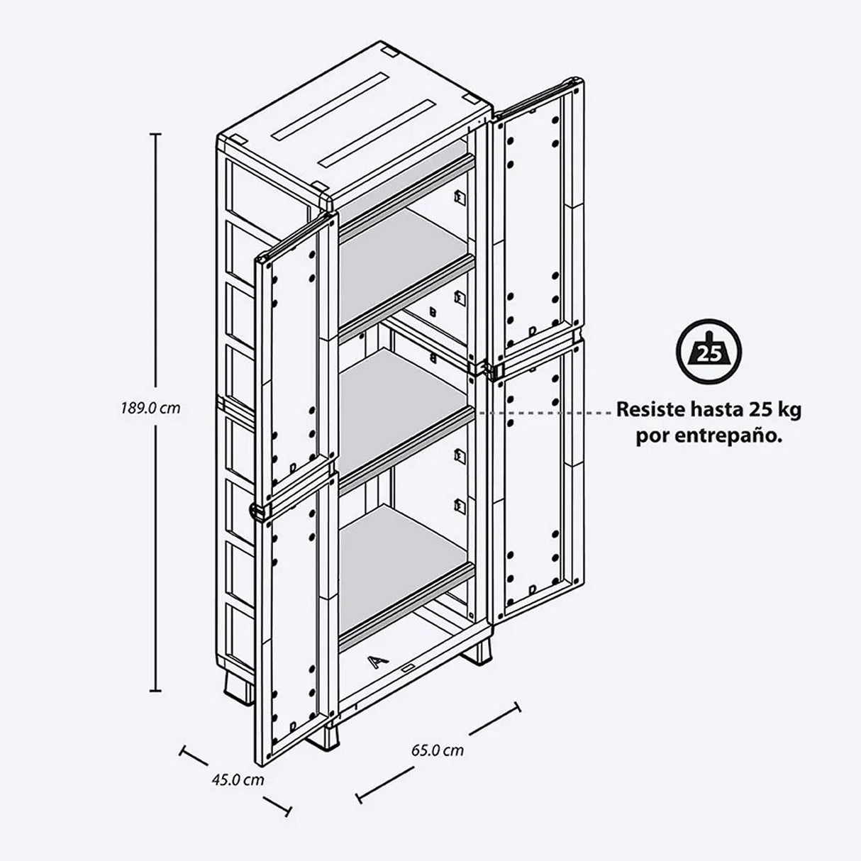 Combo Armario Rimax Barú Taupe 65x189cm Con Seis Compartimientos y con Patas - BARRAS Y MUEBLES AUXILIARES | Bylmo