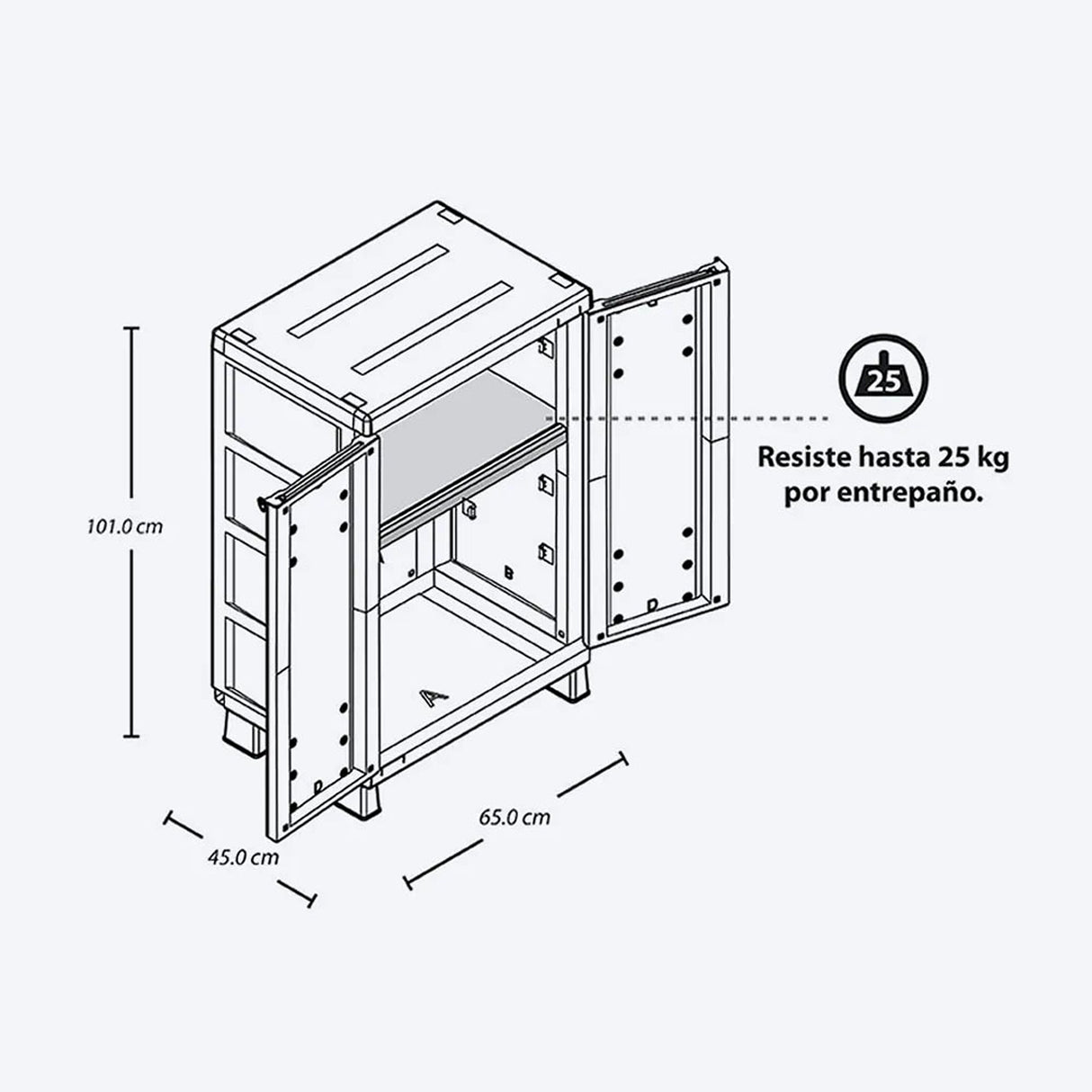 Combo Armario Rimax Rattan Taupe 65x189cm Con Seis Compartimientos y con Patas - BARRAS Y MUEBLES AUXILIARES | Bylmo