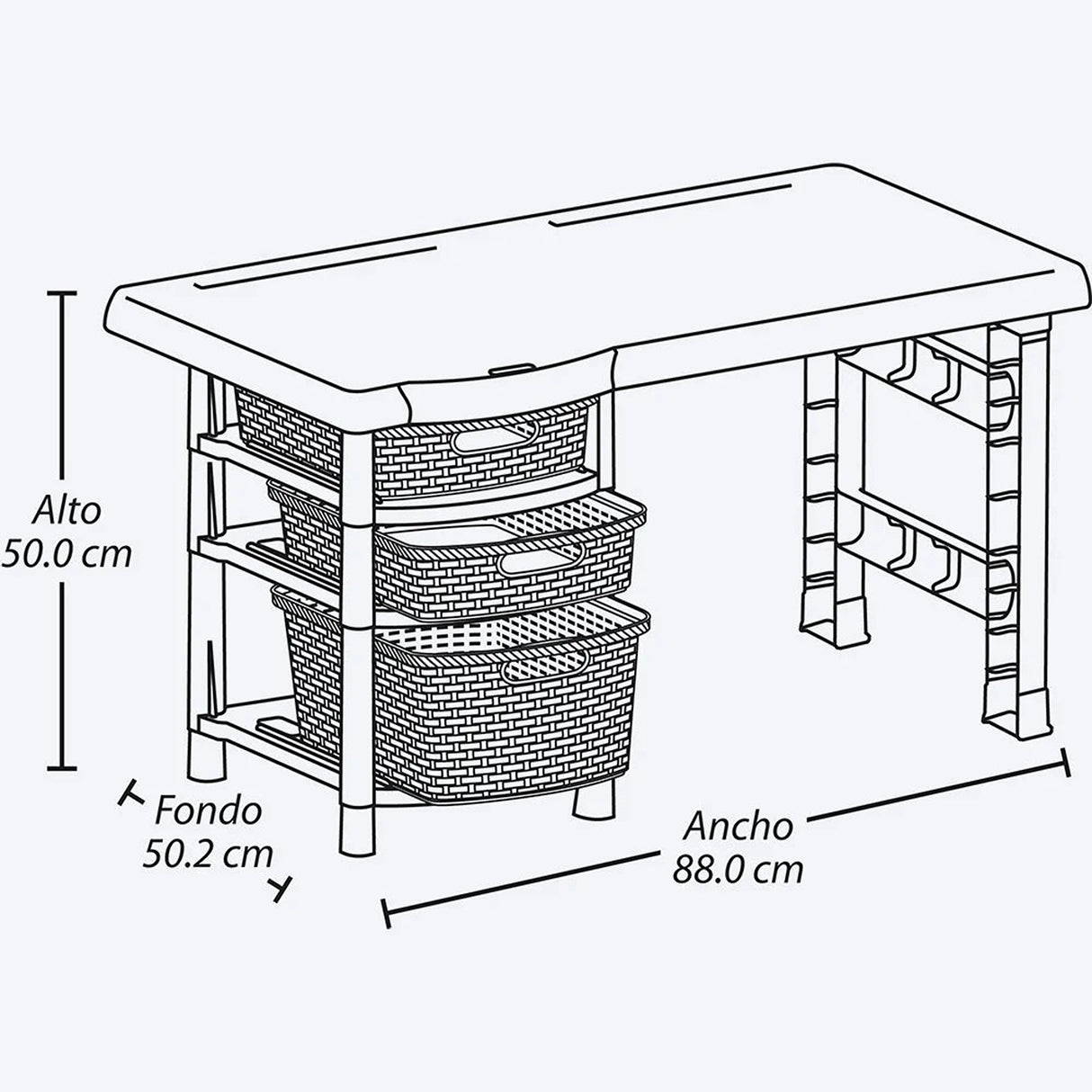 Combo Escritorio y Silla Infantil Rimax Lavanda 88x50cm con Tres Cajones - ESCRITORIOS | Bylmo