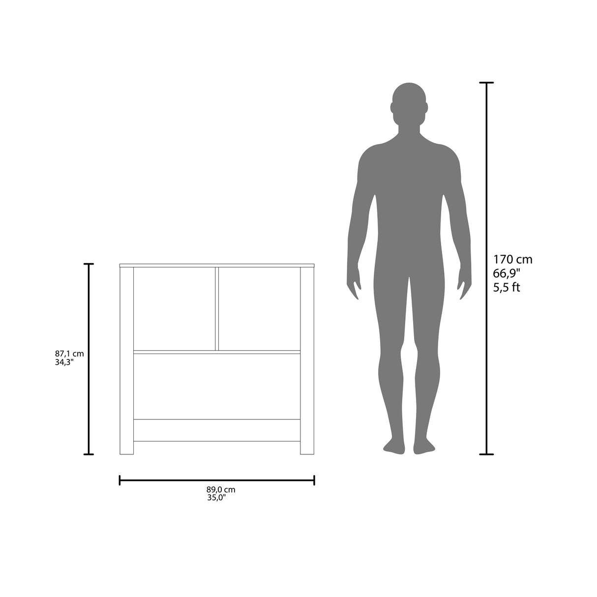 Estación de Café Latte Blanco y Blanco Marquez 89x88cm con Dos Compartimientos - BARRAS Y MUEBLES AUXILIARES | Bylmo