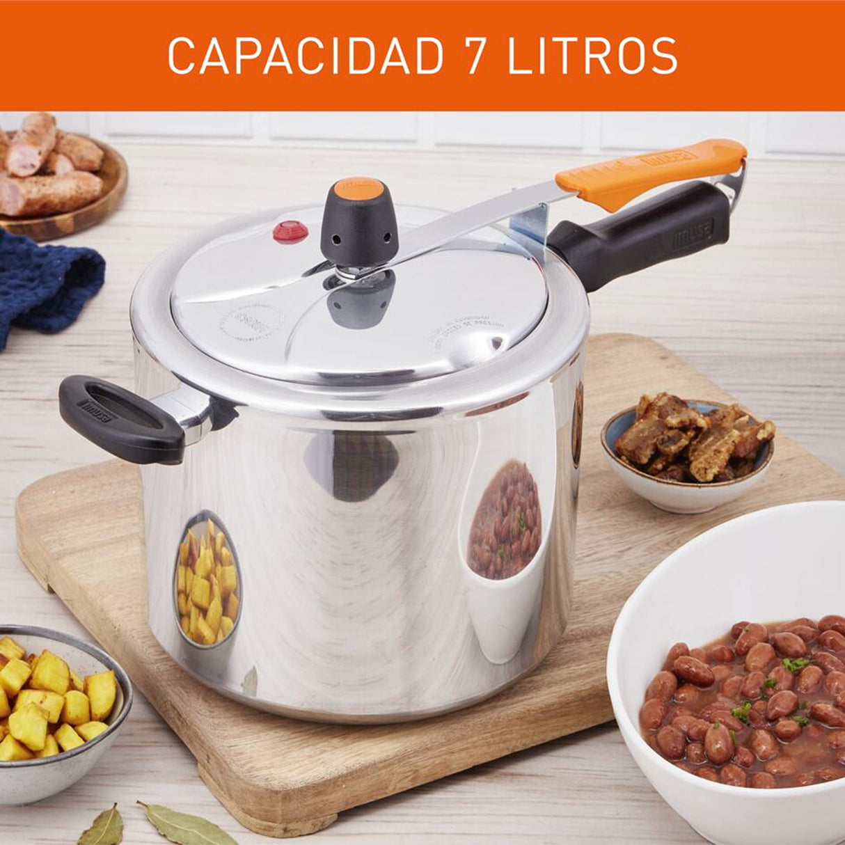 Combo Olla a Presión Imusa SecuryPlus Plateado 48.3x41.7cm Antiadherente con Tapa - OLLAS Y SARTENES | Bylmo