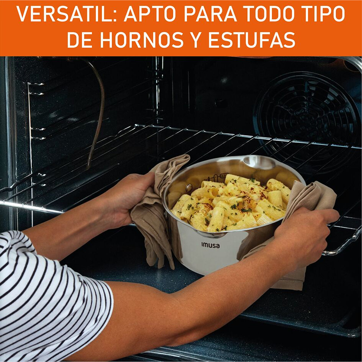 Batería de Cocina Imusa Maestro Plateado 57.6x27.8cm con Tapa - OLLAS Y SARTENES | Bylmo