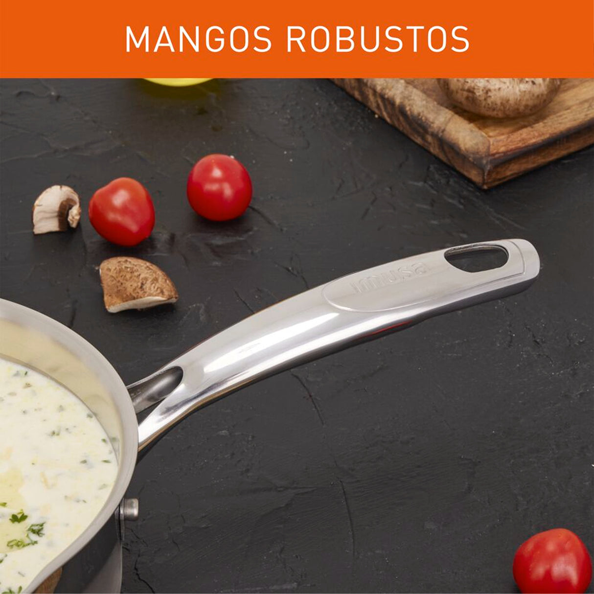 Batería de Cocina Imusa Maestro Plateado 54.6x28.8cm con Tapa - OLLAS Y SARTENES | Bylmo