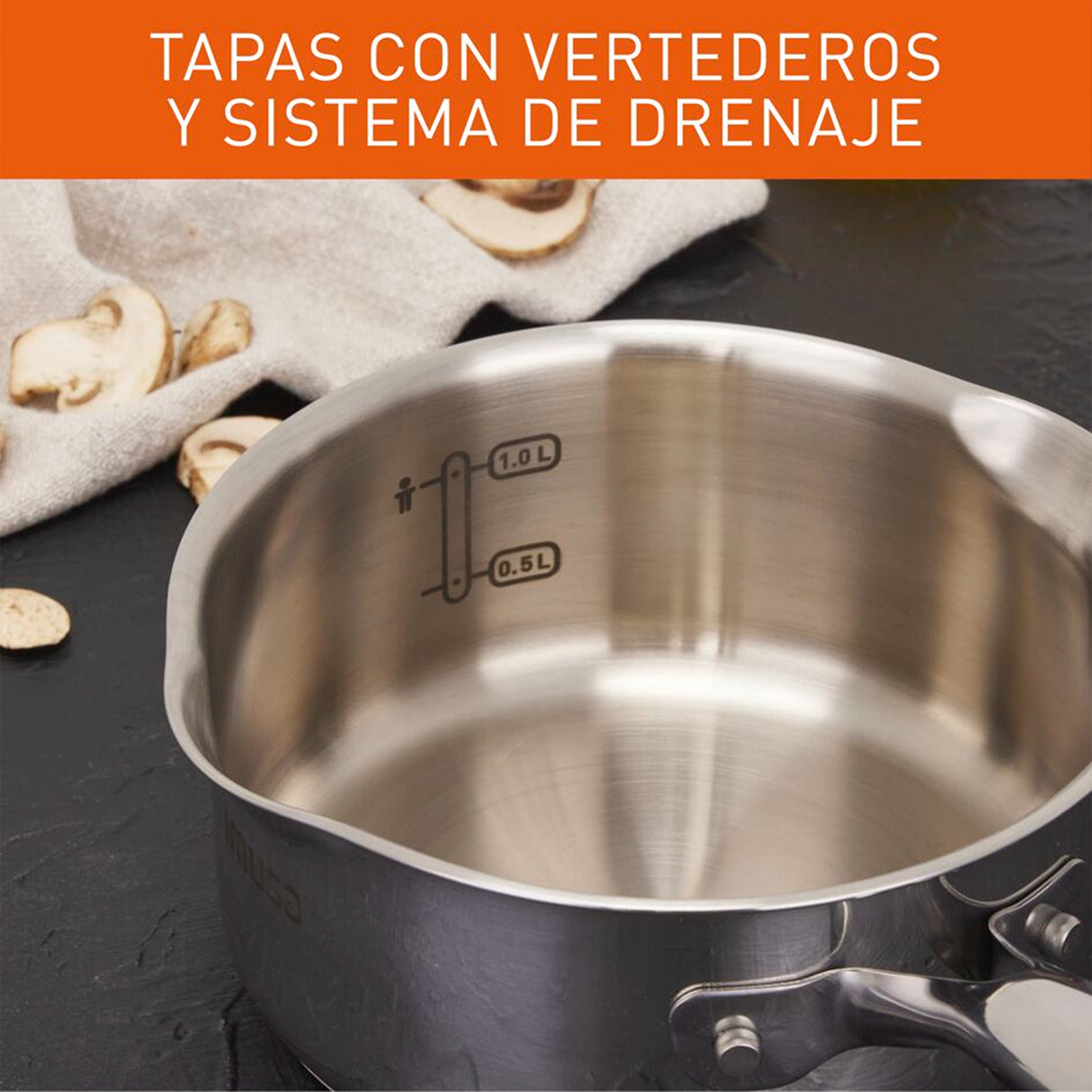 Batería de Cocina Imusa Maestro Plateado 54.6x28.8cm con Tapa - OLLAS Y SARTENES | Bylmo