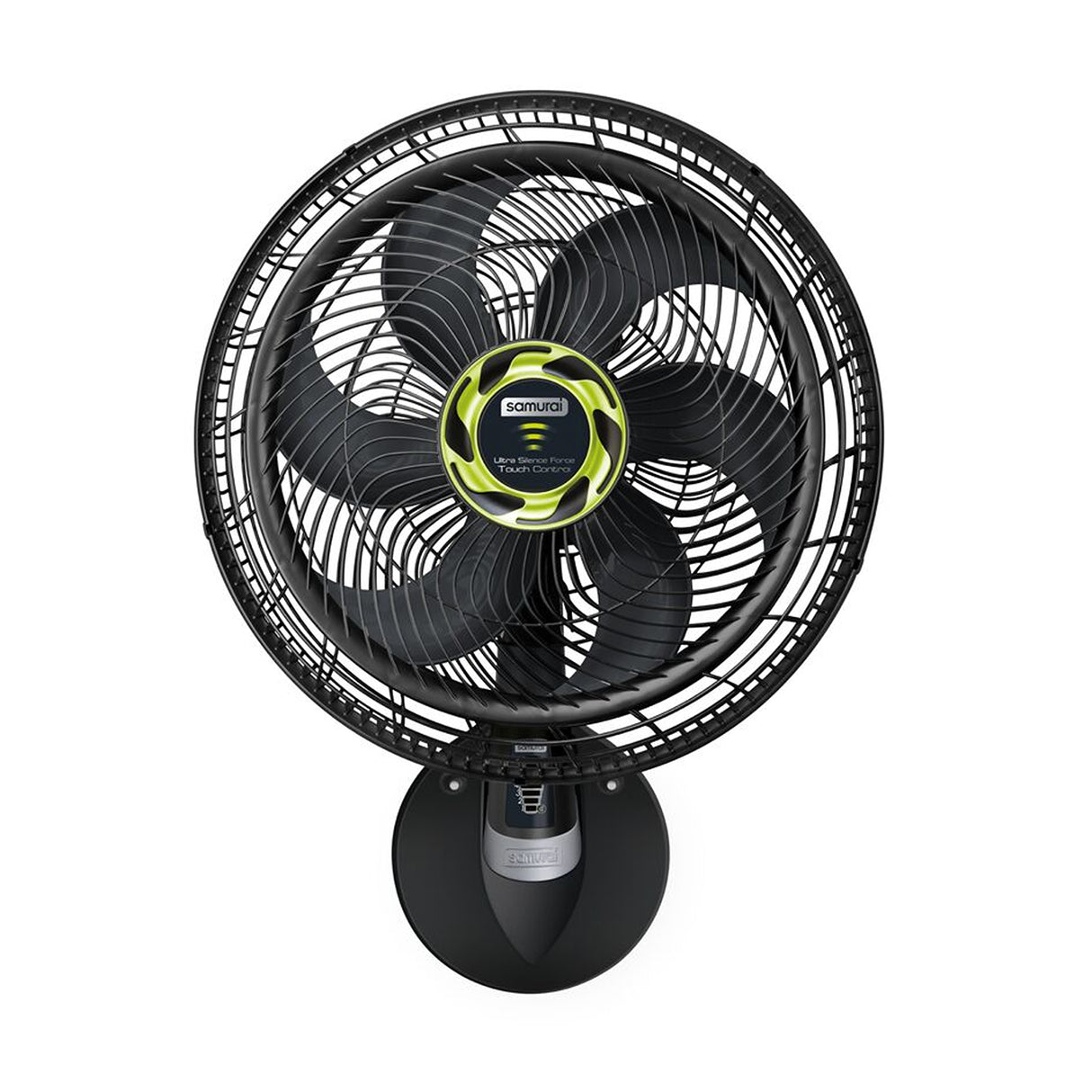 Ventilador de Pared Samurai Ultra Silence Force Negro 37.5x63cm de Cuatro Velocidades con Control Remoto y Pantalla Táctil - VENTILADORES | Bylmo