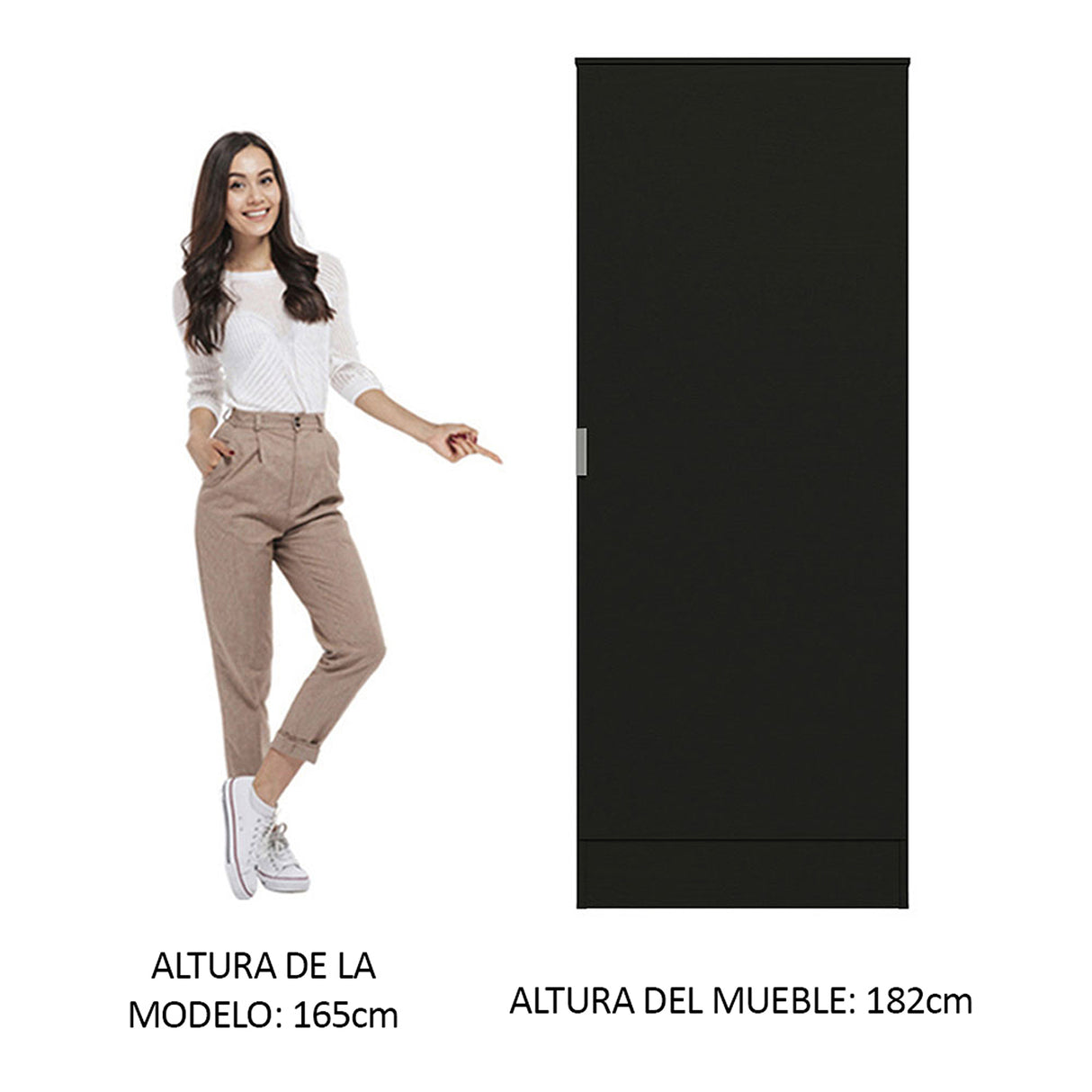 Zapatero Isis Negro 60x182cm Vertical de Siete Niveles - ZAPATEROS | Bylmo