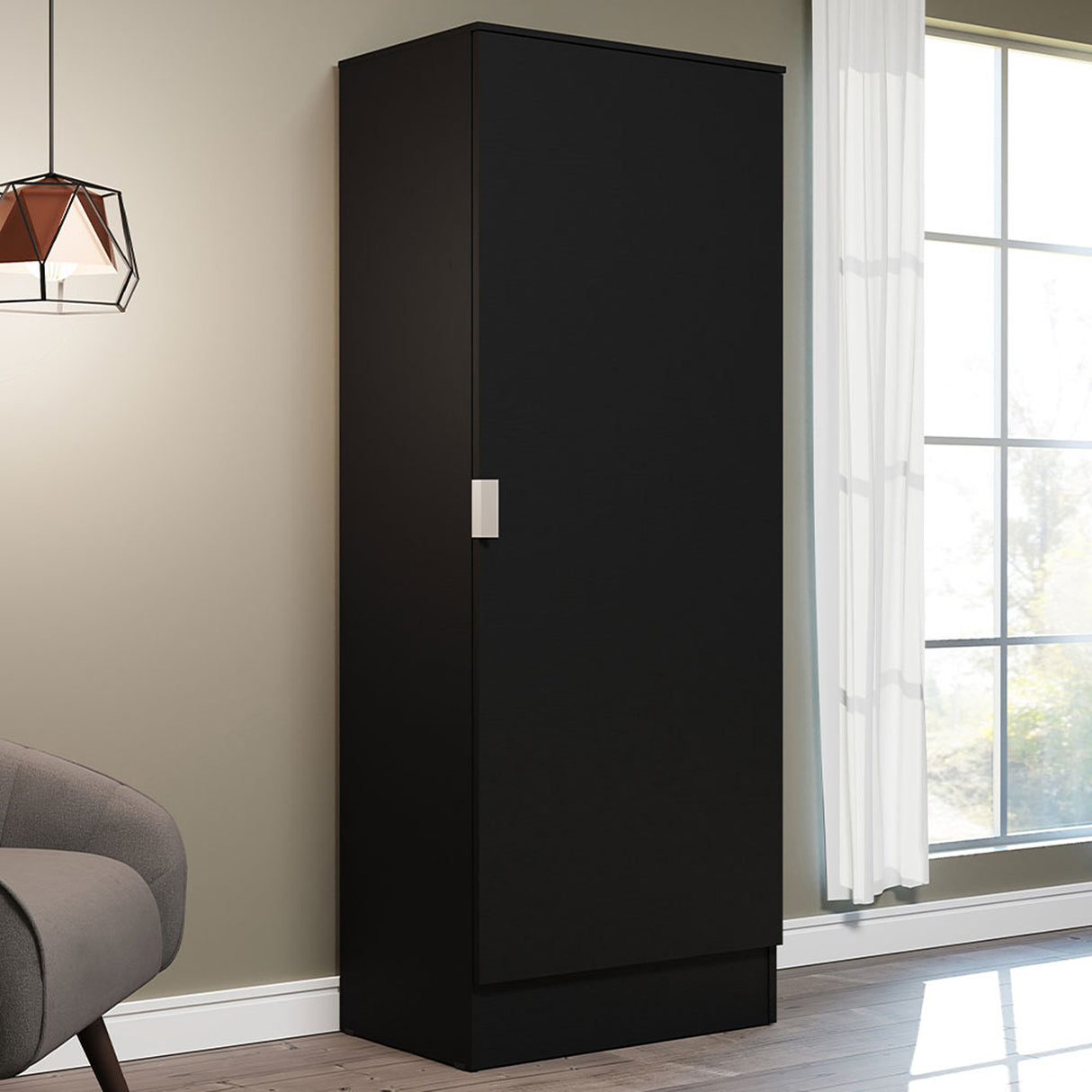 Zapatero Isis Negro 60x182cm Vertical de Siete Niveles - ZAPATEROS | Bylmo