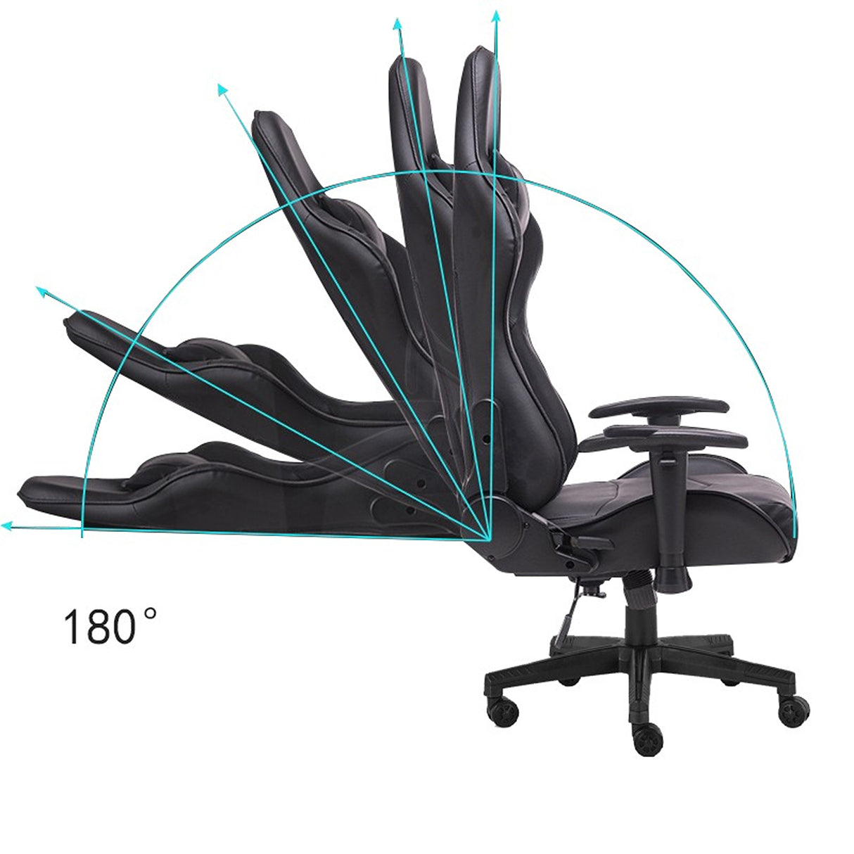 Silla Gamer Valorant Negro 52x133cm Reclinable con Soporte Lumbar y Apoya Cabezas - SILLAS DE OFICINA | Bylmo