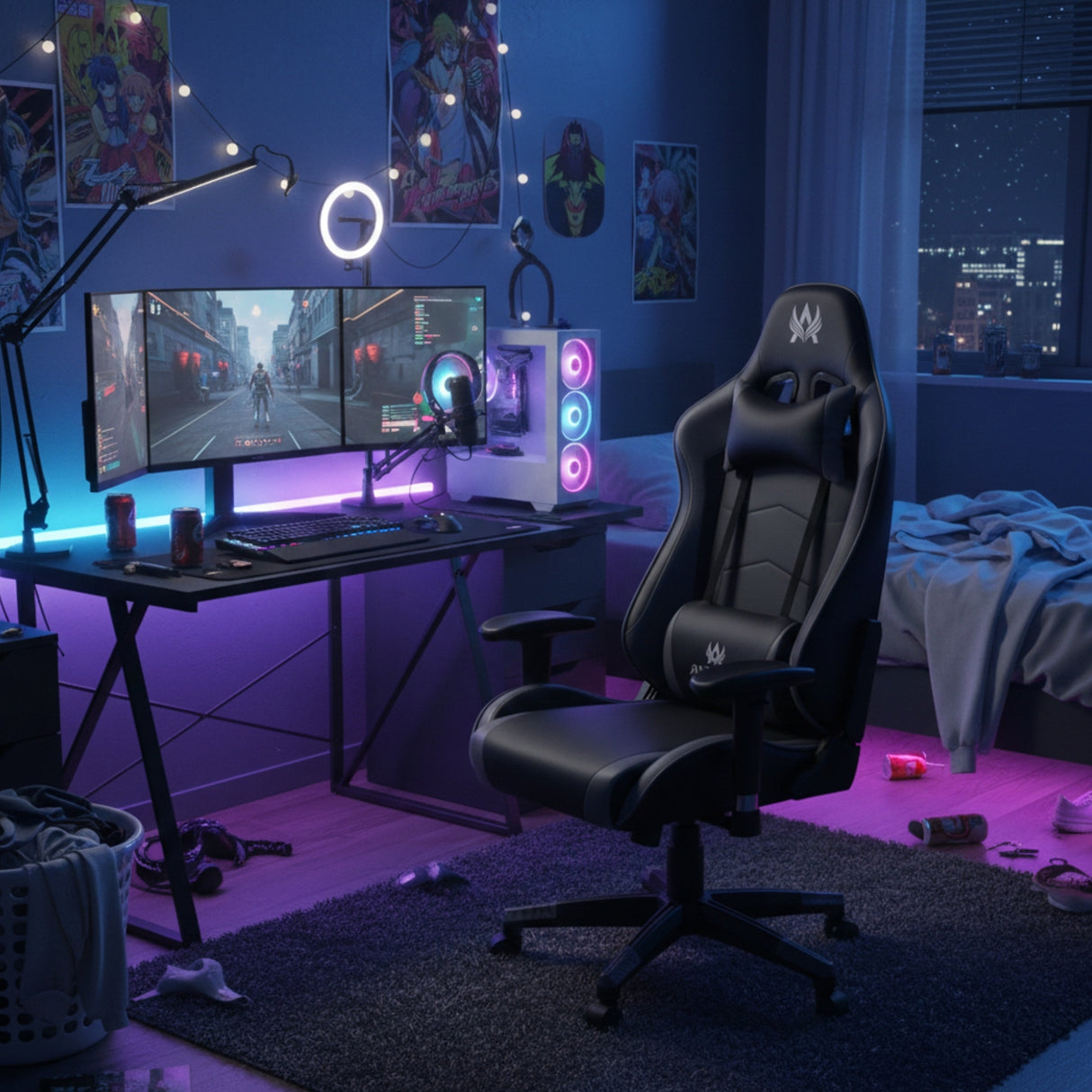 Silla Gamer Cupra Negro y Gris 54x137cm Reclinable con Soporte Lumbar y Apoya Cabezas - SILLAS DE OFICINA | Bylmo