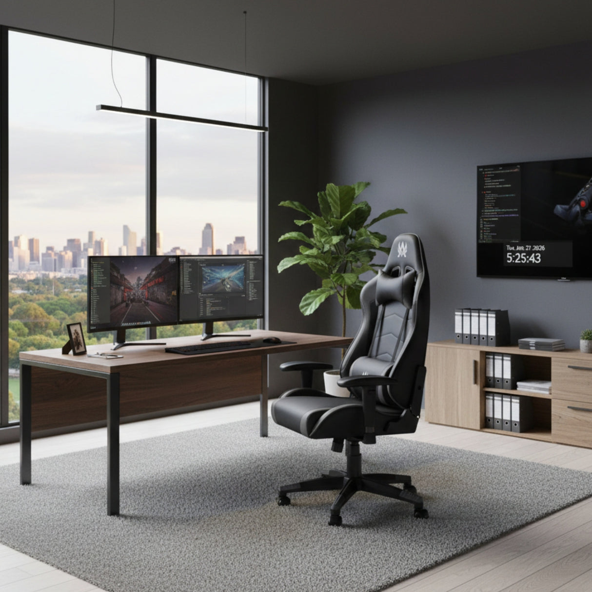 Silla Gamer Cupra Negro y Gris 54x137cm Reclinable con Soporte Lumbar y Apoya Cabezas - SILLAS DE OFICINA | Bylmo