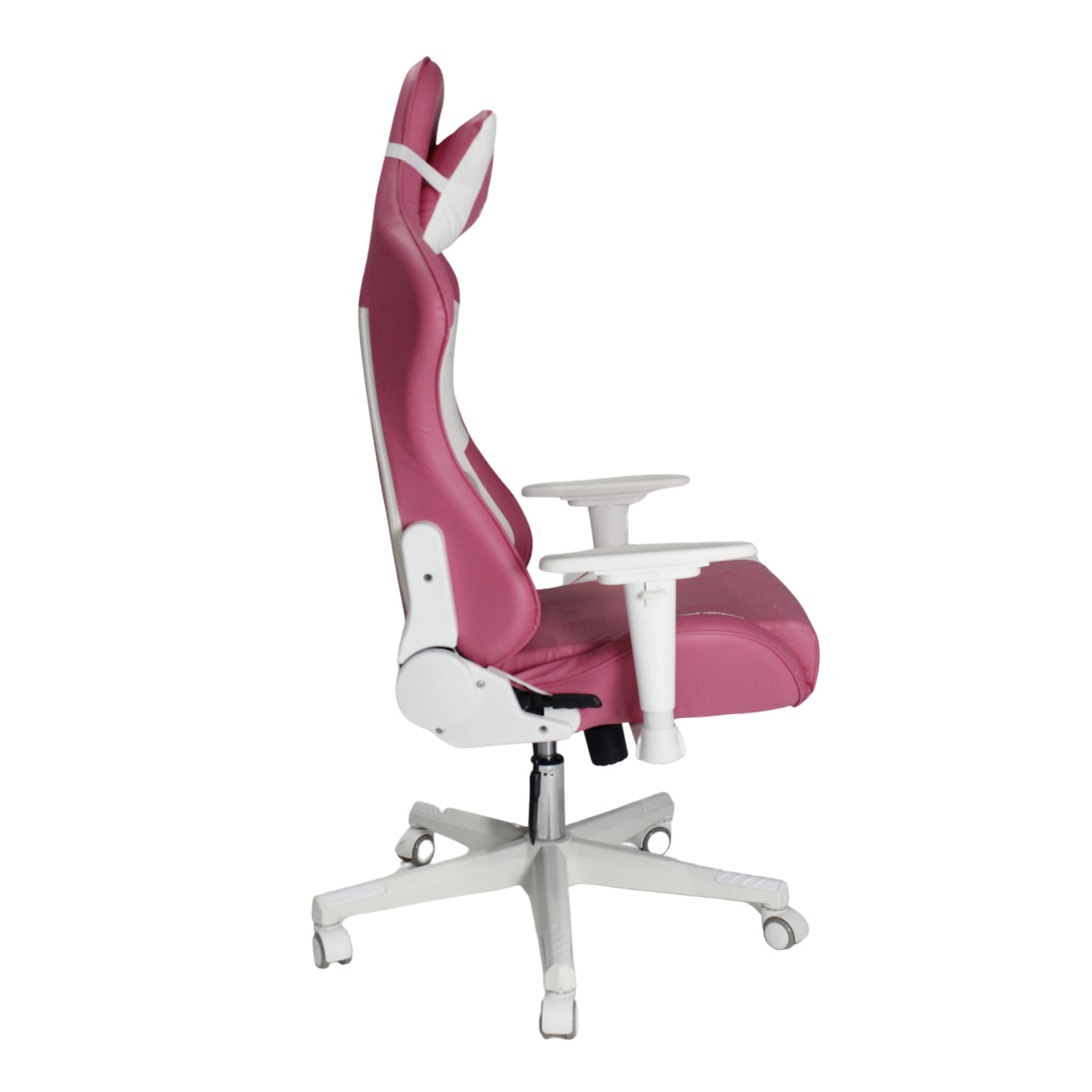 Silla Gamer Ktty Rosa y Blanco 54x137cm Reclinable con Soporte Lumbar y Apoya Cabezas - SILLAS DE OFICINA | Bylmo