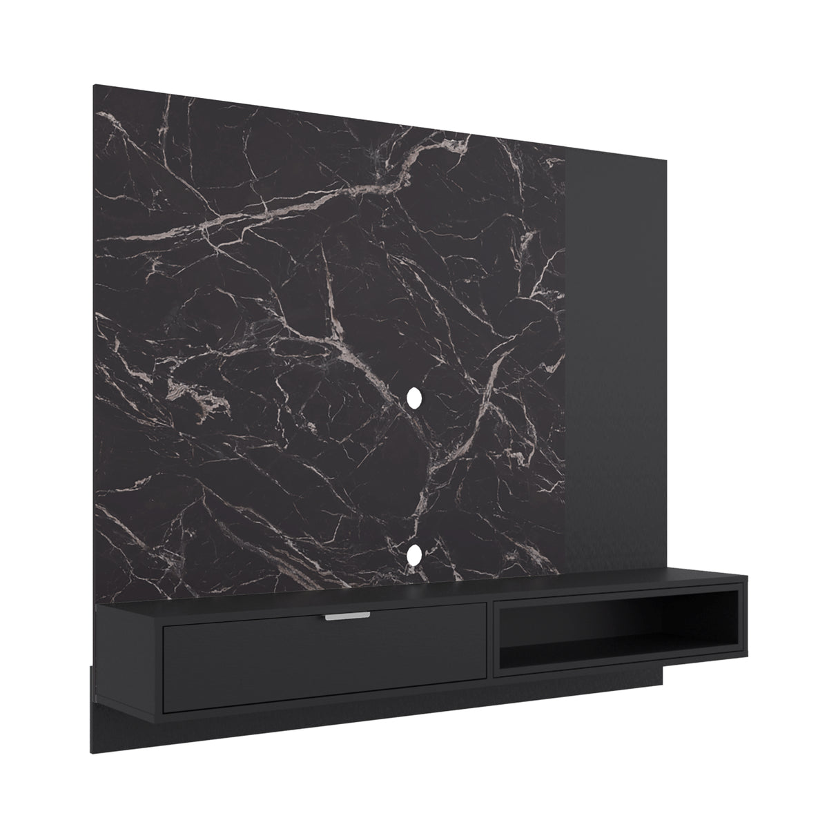 Panel de TV Funes Mamba y Wengue 150x130cm para TV Hasta 60" Pulagadas con Un Compartimiento - MUEBLES DE TV | Bylmo