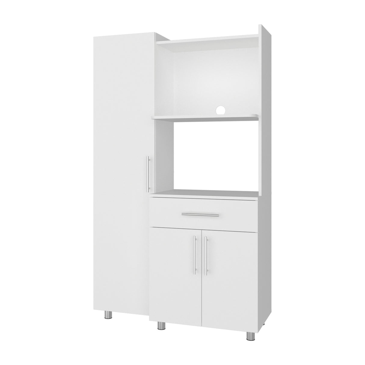 Alacena Pantress Blanco 98x165cm Con Espacio para Microondas y con Tres Puertas - ALACENAS Y MUEBLES MICROONDAS | Bylmo