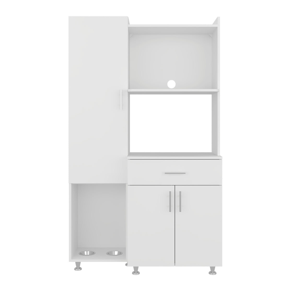 Alacena Pantress Eco Blanco 98x165cm Con Espacio para Microondas y con Tres Puertas - ALACENAS Y MUEBLES MICROONDAS | Bylmo