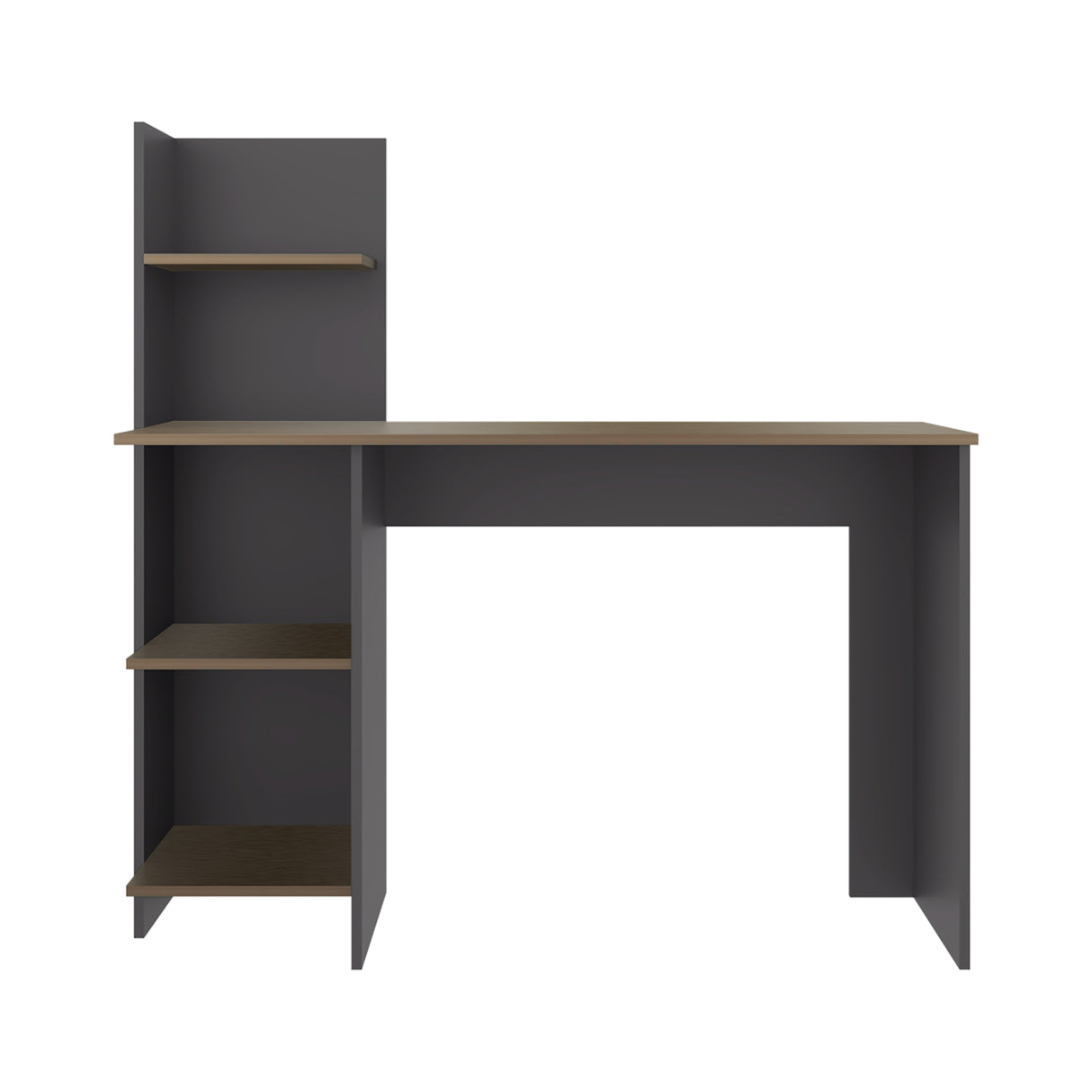 Escritorio Vilna Plomo y Amber 110x110.6cm con Organizador de Libros - ESCRITORIOS | Bylmo