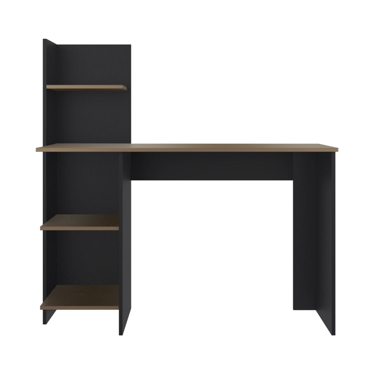 Escritorio Vilna Wengue y Amber 110x110.6cm con Organizador de Libros - ESCRITORIOS | Bylmo