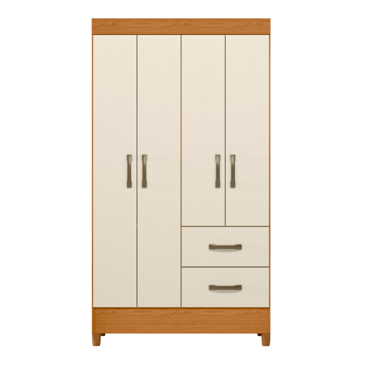 Armario para Ropa Moobi Café y Beige 98x181cm con Dos Cajones y con Cuatro Puertas - CLOSETS | Bylmo