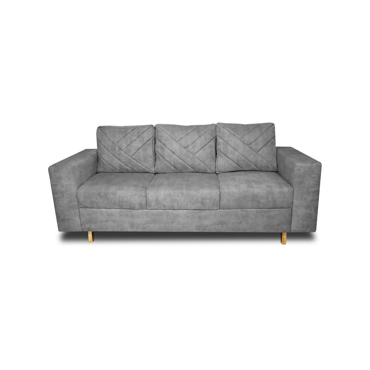 Sofá Amsterdam Gris 205x72cm de Tela Amigable con Mascotas de Tres Puestos con Apoya Brazos - SOFAS Y POLTRONAS | Bylmo