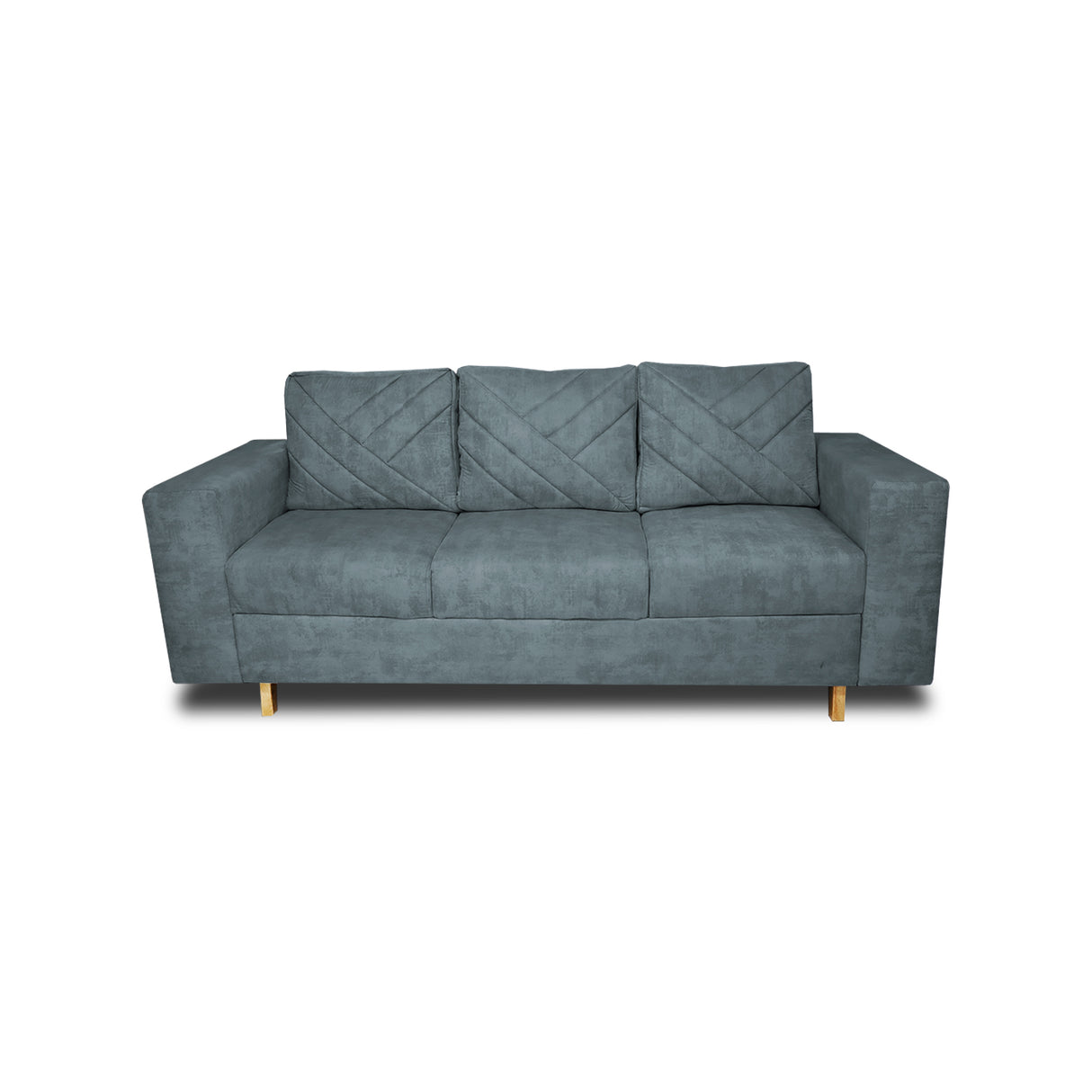 Sofá Amsterdam Acero 205x72cm de Tela Amigable con Mascotas de Tres Puestos con Apoya Brazos - SOFAS Y POLTRONAS | Bylmo
